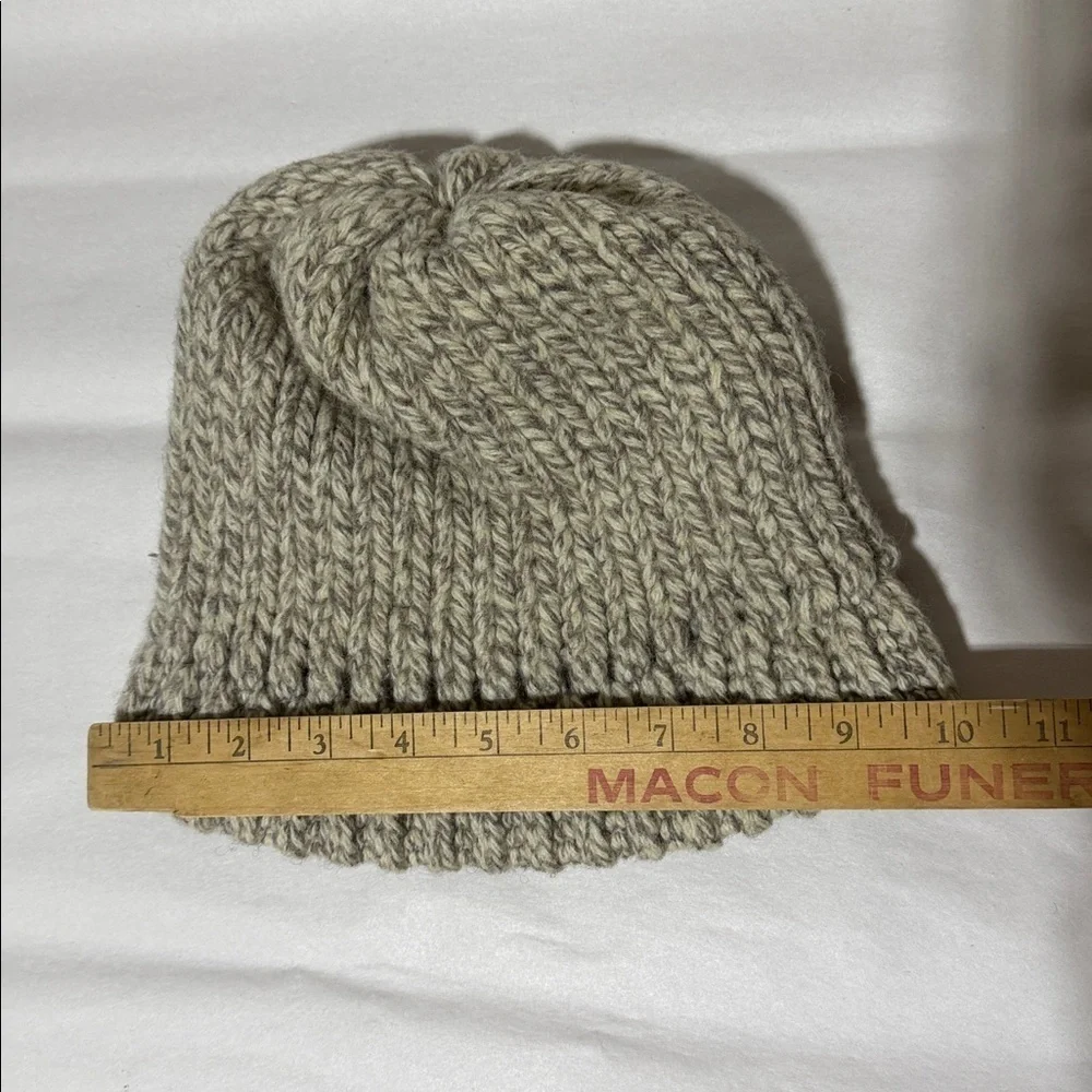 Vintage Gray Wool Adult Beanie Hat.